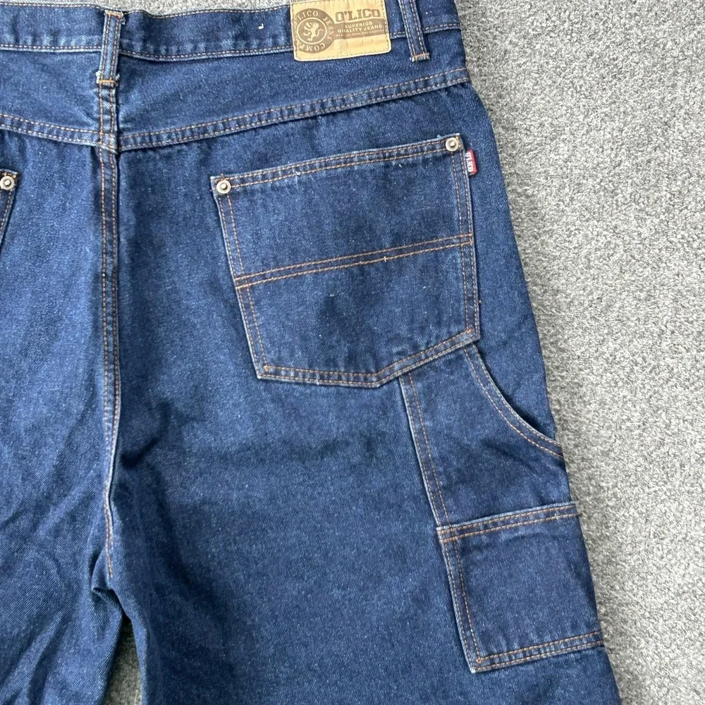 OLICO Shorts Mens 40 Blue Denim Jean‎ Relaxed Fit Jort 12 Inseam Carpenter Baggy